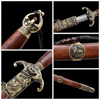 

Very Sharp T10Steel Clay Tempered Chinese KungFu/TaiJi Dao Sword Brass Fittings Wushu Qing Dynasty Saber Battle Jian