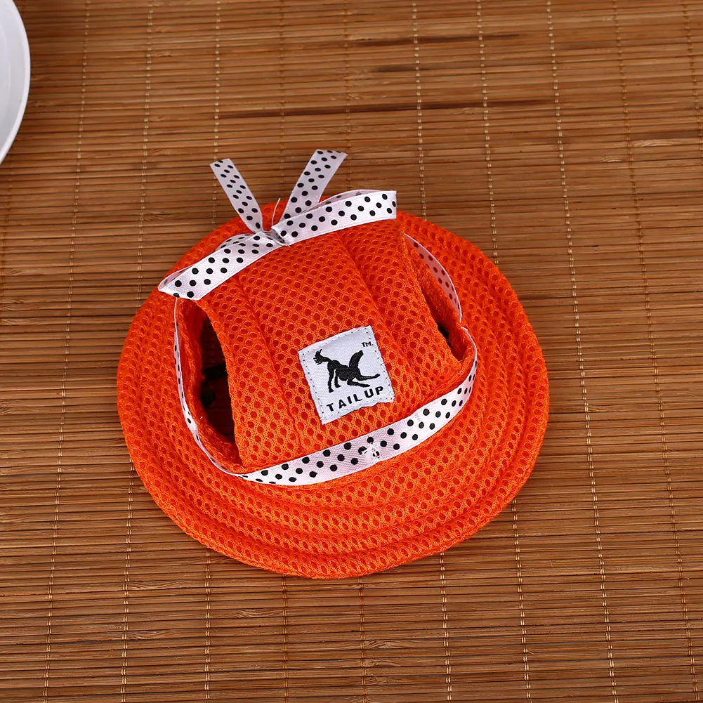 Orange Модная синяя дышащая шляпа для животных Товары для домашних животных черная полоса красная собака сетка защита от солнца кошка собака - Цвет: Orange