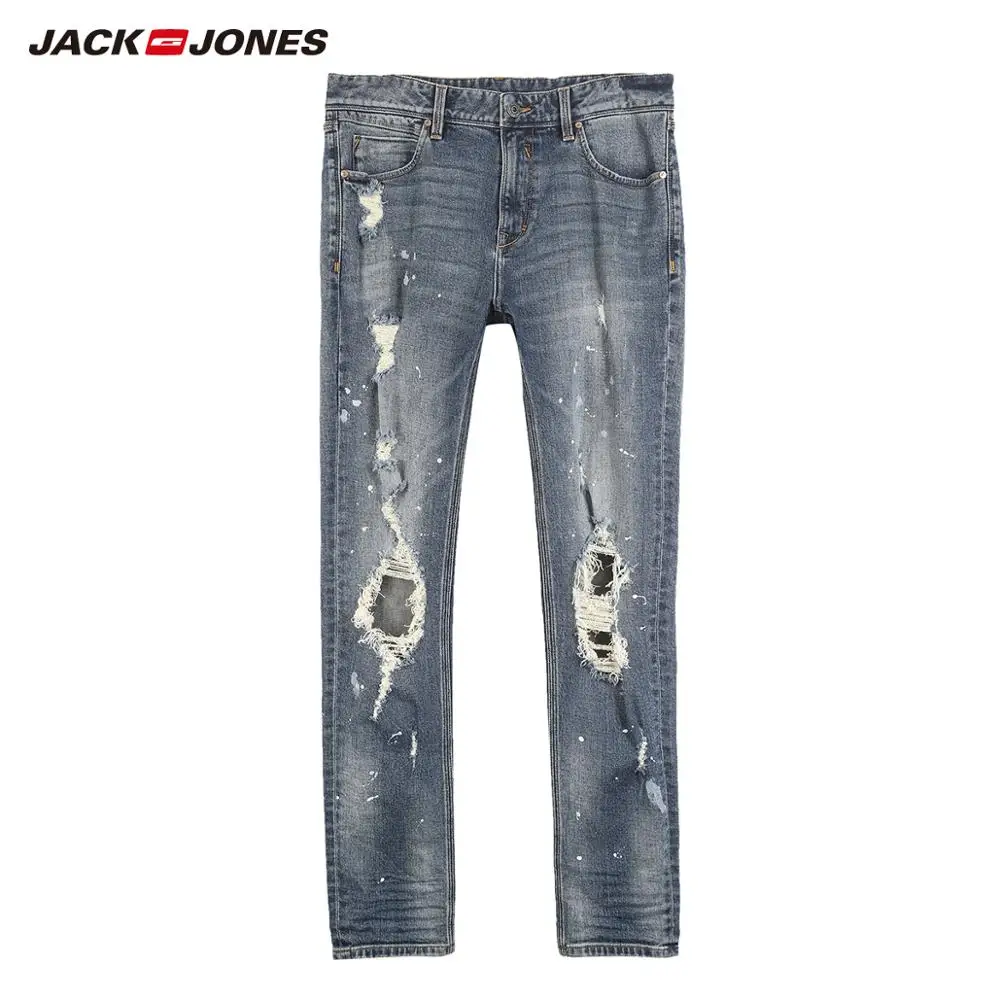 JackJones мужские рваные джинсы с красками стиль | 219132598|Джинсы|