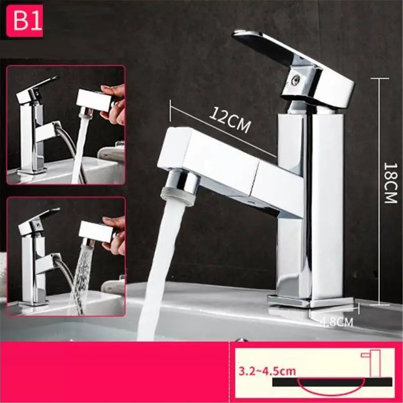 Куба раковина кран прета де водопад Parede Robinet Lavabo настенная раковина Rubinetto Bagno Черный кран Torneira Banheiro кран для ванной комнаты - Цвет: Version F