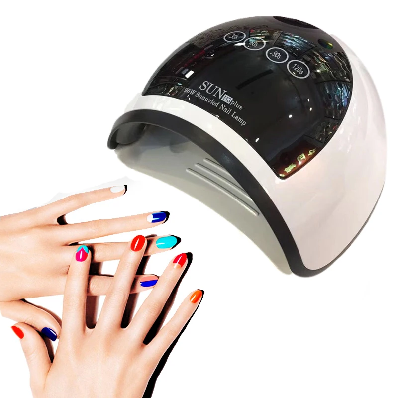 

96W Nail Dryer Uv Led Nail Lamp Gel Polish Curing Lamp with Bottom 10S 30S 60S 99S Timer Lcd Display Lamp for Nail Dryer Eu Plug