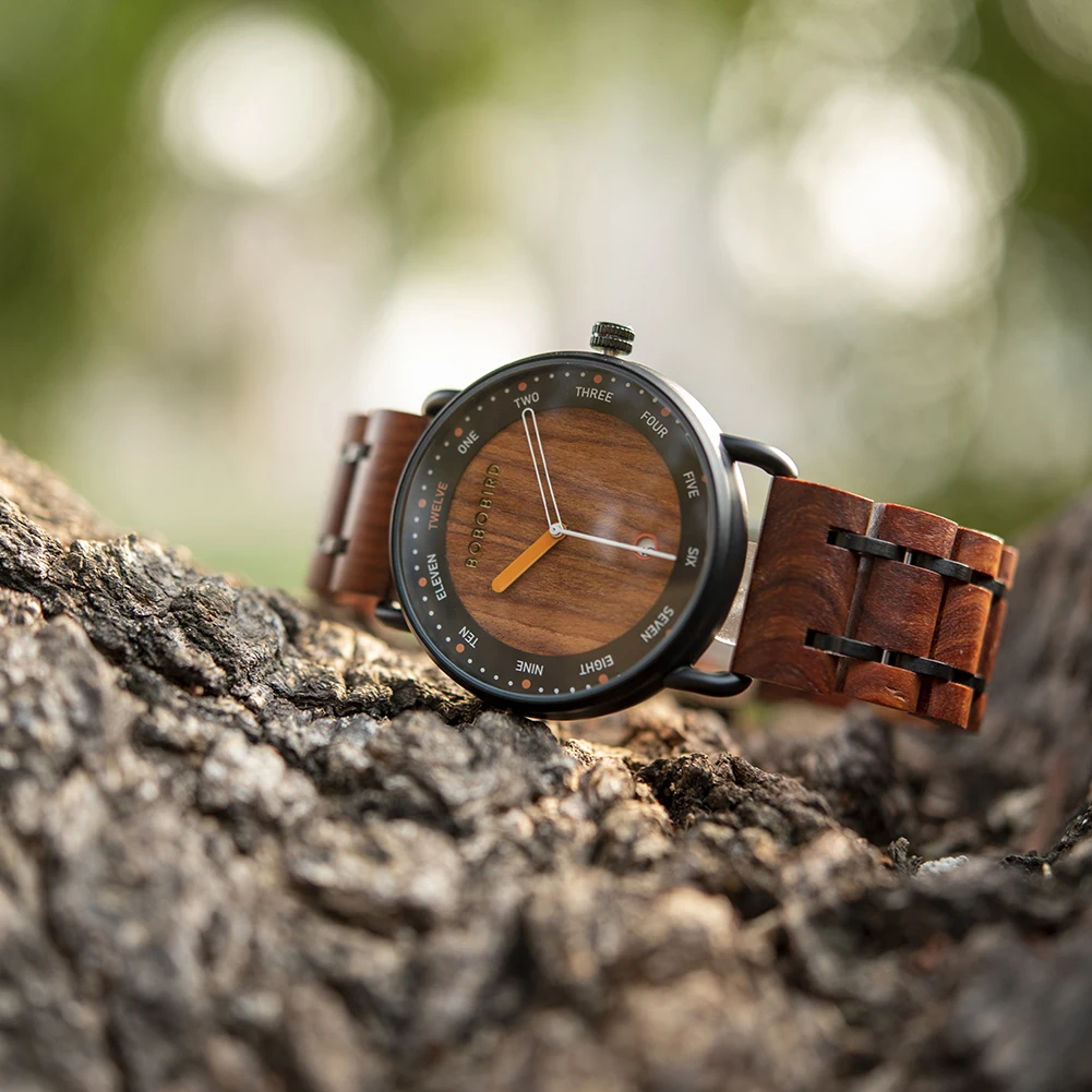 BOBO BIRD Wood Men's Watch Top Brand Luxury Wristwatches Wooden Gift Box Man Clock Fashion Dropshipping relojes para hombre - Image 3