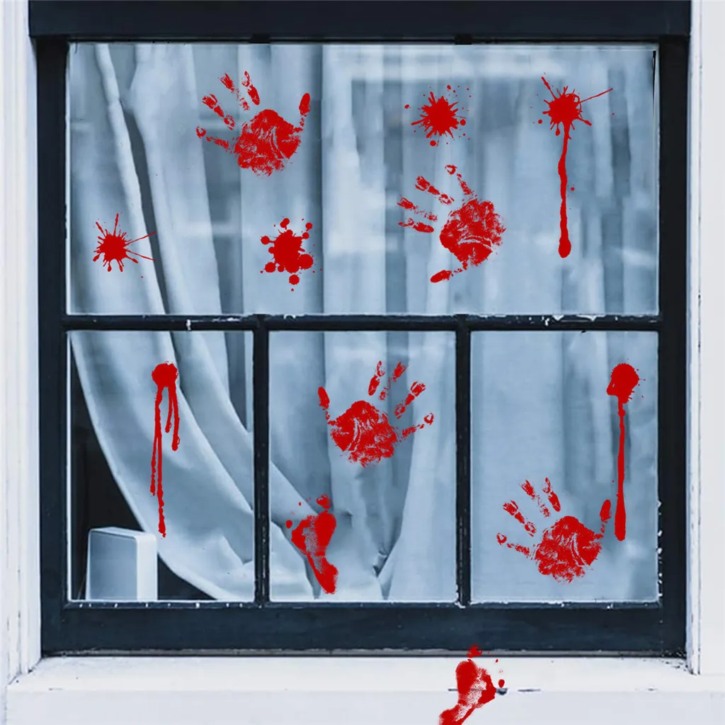 Creative Blood Hand Print Wall Stickers Halloween DIY Door Window Decoration Home Party Decor Decals Sticker Z45 | Дом и сад