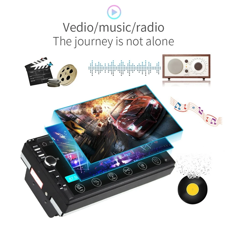 7 дюймов 2 Din Android 8,1 автомобильный мультимедийный плеер 1G+ 16G gps навигация Bluetooth Wifi FM радио