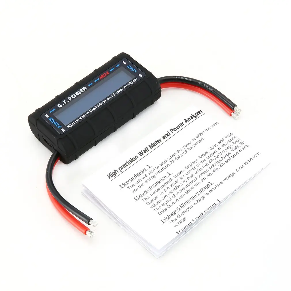 

G.T POWER 180A RC High Precision Watt Meter and Power Analyzer with LCD Backlight for Voltage Current measurement