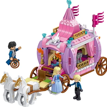 

Cinderella Princess Royal Carriage Compatible Lepining Friends Building Blocks Princess Figures Blocks Bricks Toy Girls Gift