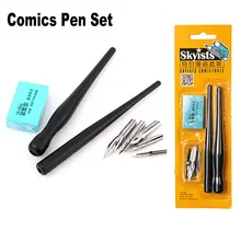

Art Comics Pen Set Dip Ink Fineliner With Handle Eraser 5Pcs Nibs For Manga Painting Drawing Writing Calligraphy Artist Design