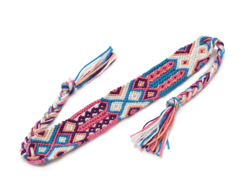 Дополнительные Gypsy Boho Широкий плетеный браслет дружбы Для женщин мужчин анклет
