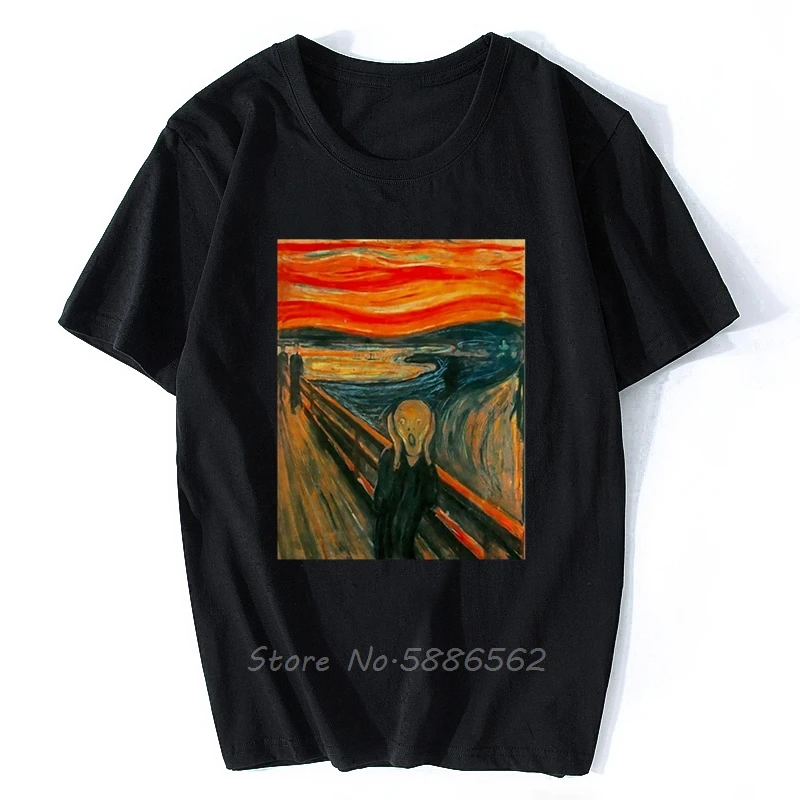 Edvard Munch известная забавная футболка Skrik Homme JOLLYPEACH брендовая новая белая