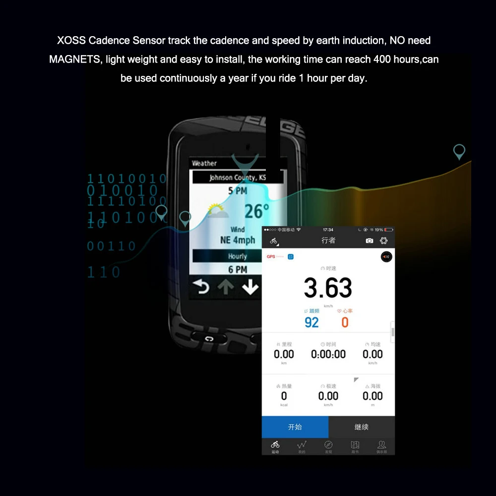 

Hot New XOSS Bike Speedometer Strava Bicycle Computer GPS Cadence Sensor Dual ANT + Wireless for Garmin Bryton Bicycle computer