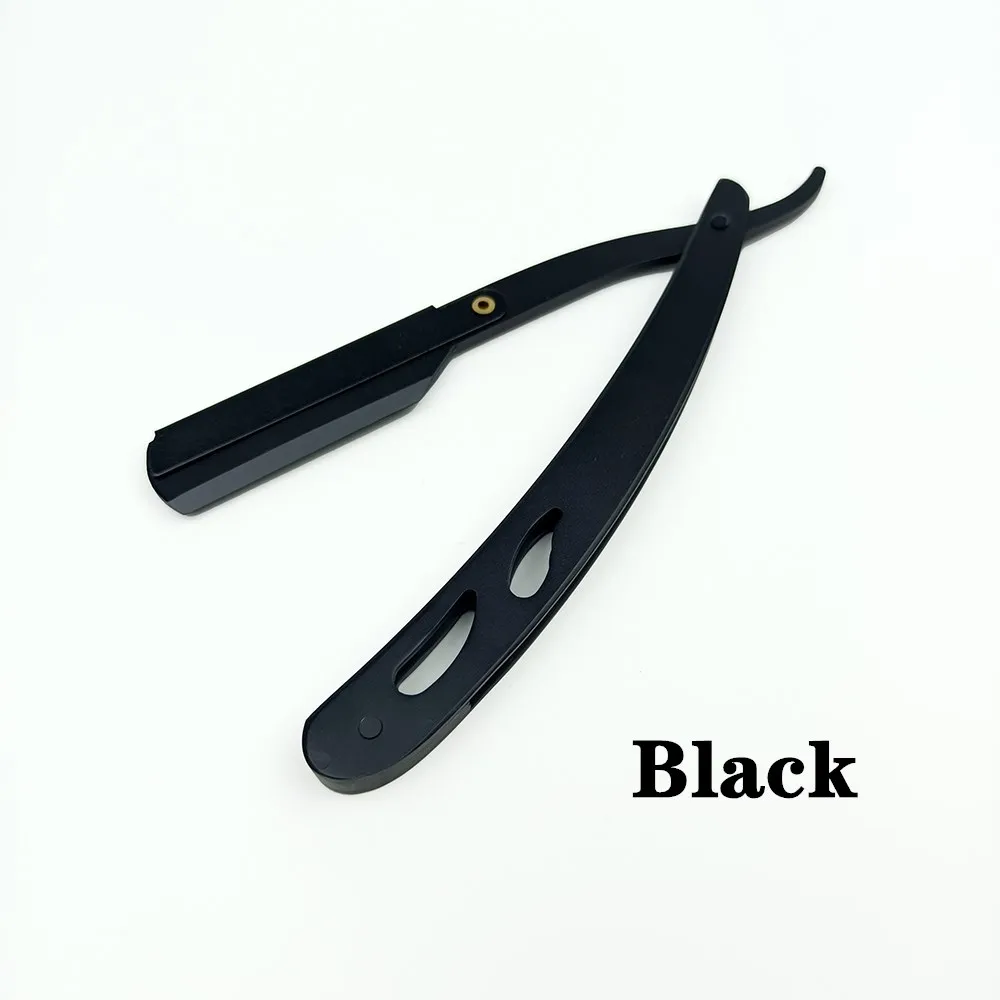 Navaja de afeitar de borde para peluquería, maquinilla de afeitar de barba y cara, cuchilla de afeitar plegable con dispositivos de peluquería de acero inoxidable