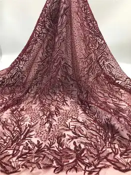 

Wholesales Latest Luxury Brand Bead Tube Wedding Lace African Hand Made Fabric For Party Dress Winn262