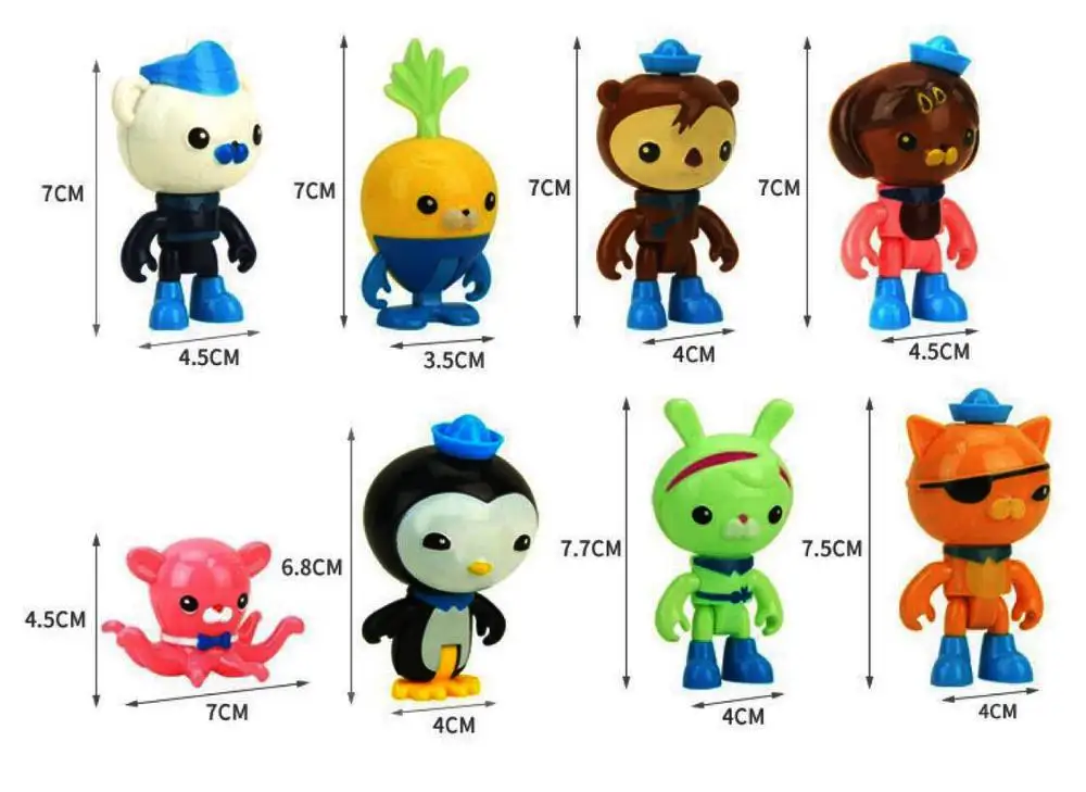8pcs Set The Octonauts Model Toys Action Figures Peso Captain Barnacles Penguin Shellington Dashi Inkling Gift Toy For Kids Action Figures Aliexpress