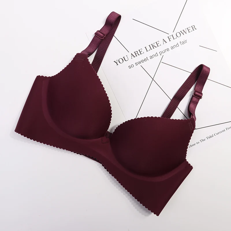 Koop 4 Stks partij Sexy Diepe U Cup Bras Voor Vrouwen Push Up Lingerie Naadloze Beha Bralette Backless Bras Intimates Ondergoed 2019
