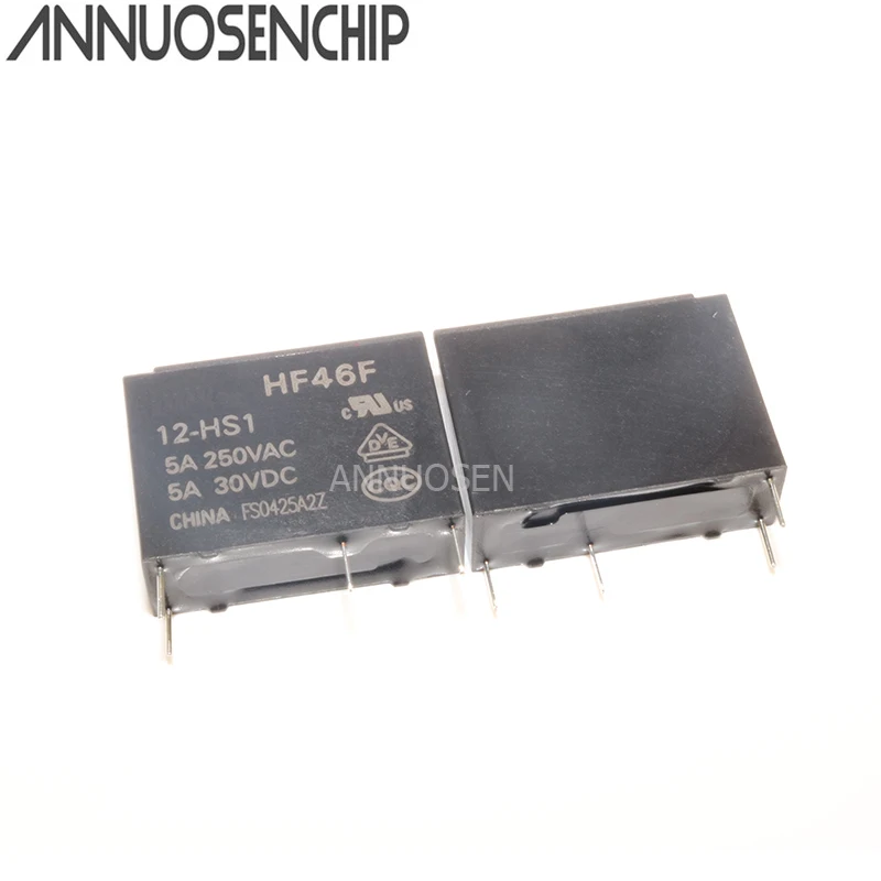 5 шт. 4PIN HF46F-024-HS1 HF46F-012-HS1 HF46F-005-HS1 HF46F 24-HS1 до 5 лет, 12 предметов в упаковке-5A250VAC реле абсолютно
