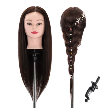 

Professional Manequin head With 90% Human Hair For Barber Practice Hairstyle Kappershoofd Hairdresser Doll Training Head