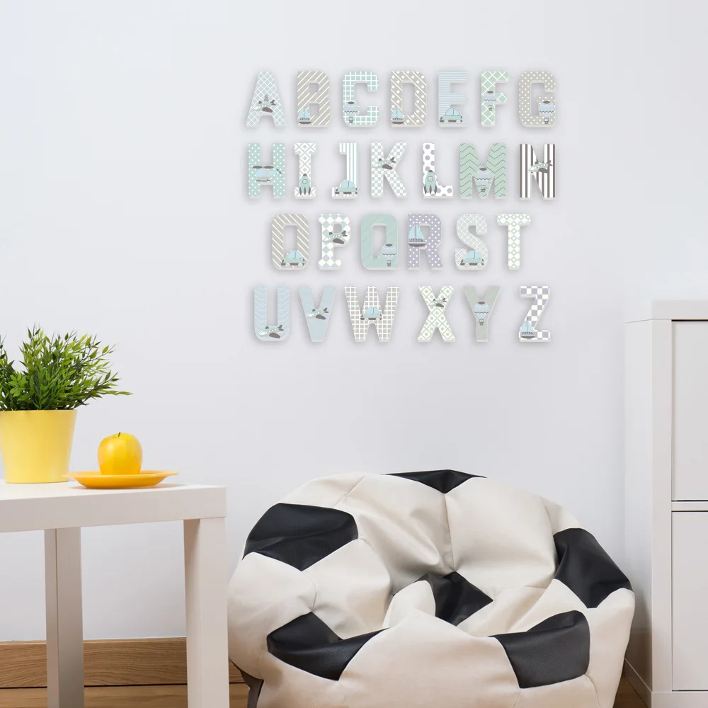  3D PVC Uppercase English Alphabet Letter Stickers Kid's Room Decoration Kindergarten Playground Nur - 4000112581666