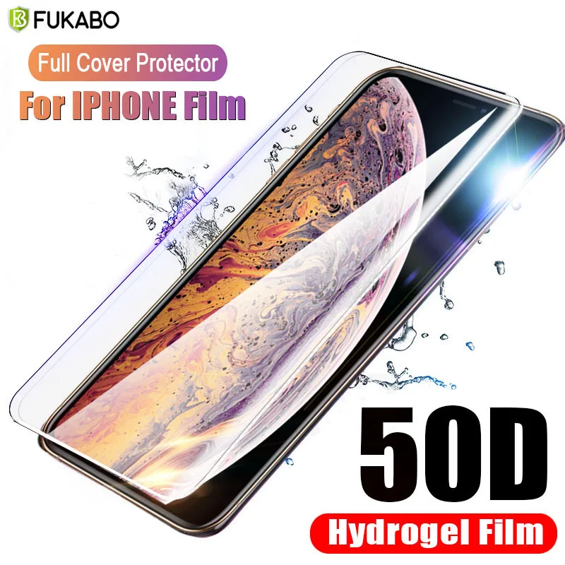 

50D Full Cover Hydrogel Film For iPhone 11 Pro 7 8 Plus XS Max Screen Protector Protection For iphone XR 6 6s Plus ( Not Glass )