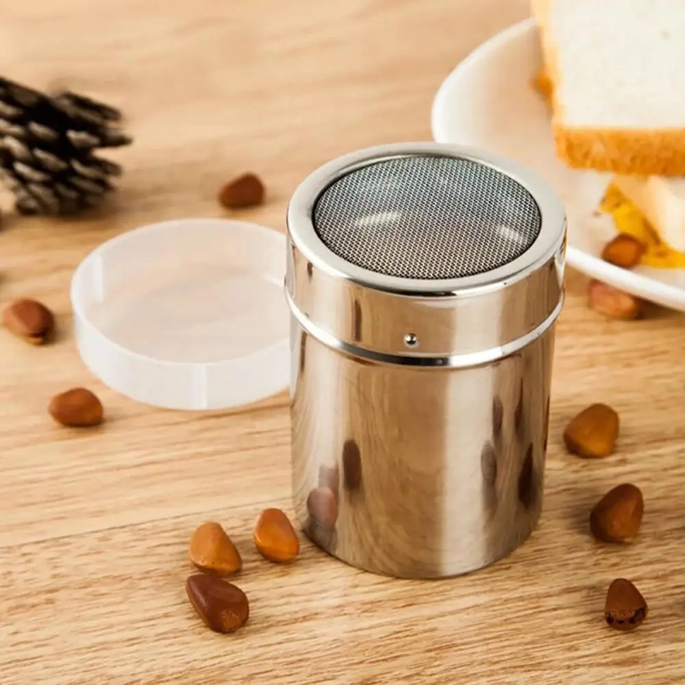 

Cocoa Powder Dispenser Storage Container Condiment Bottle Pepper Shaker Can Fancy Coffee Duster