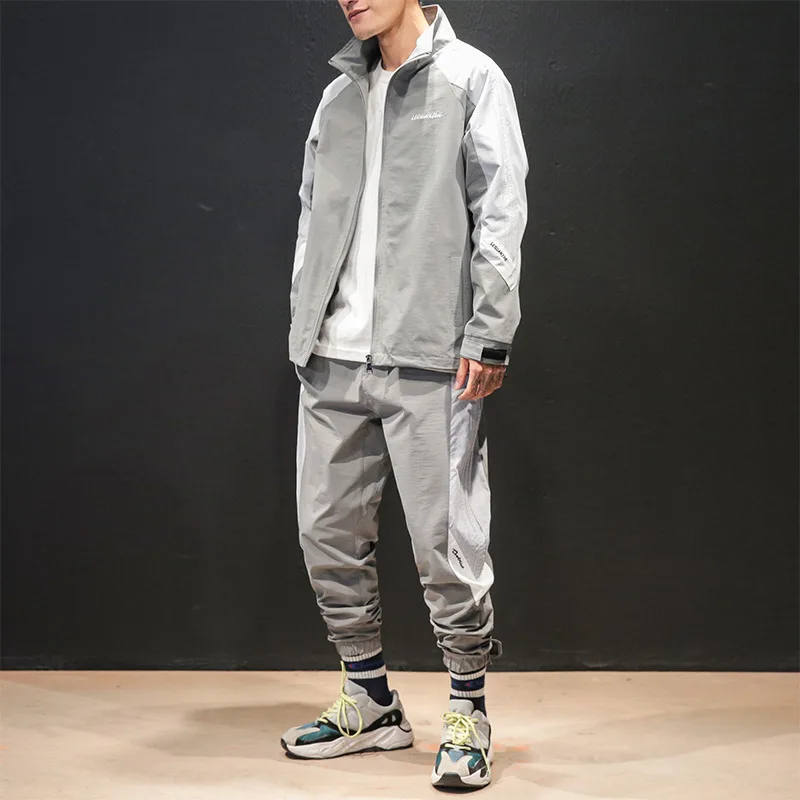 

MEN'S Casual Suit 2019 New Style Spring And Summer Sports Clothing Stand Collar Loose-Fit Coat Large Size Casual Pants Fashion