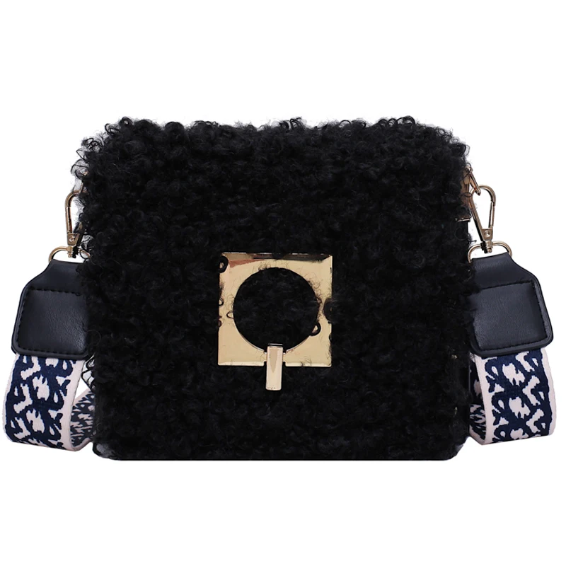 

iVog New Arrival Everyday Ladies Small Shoulder Crossbody Handbag cc White Fur Soft Hand Bags for Women 2019