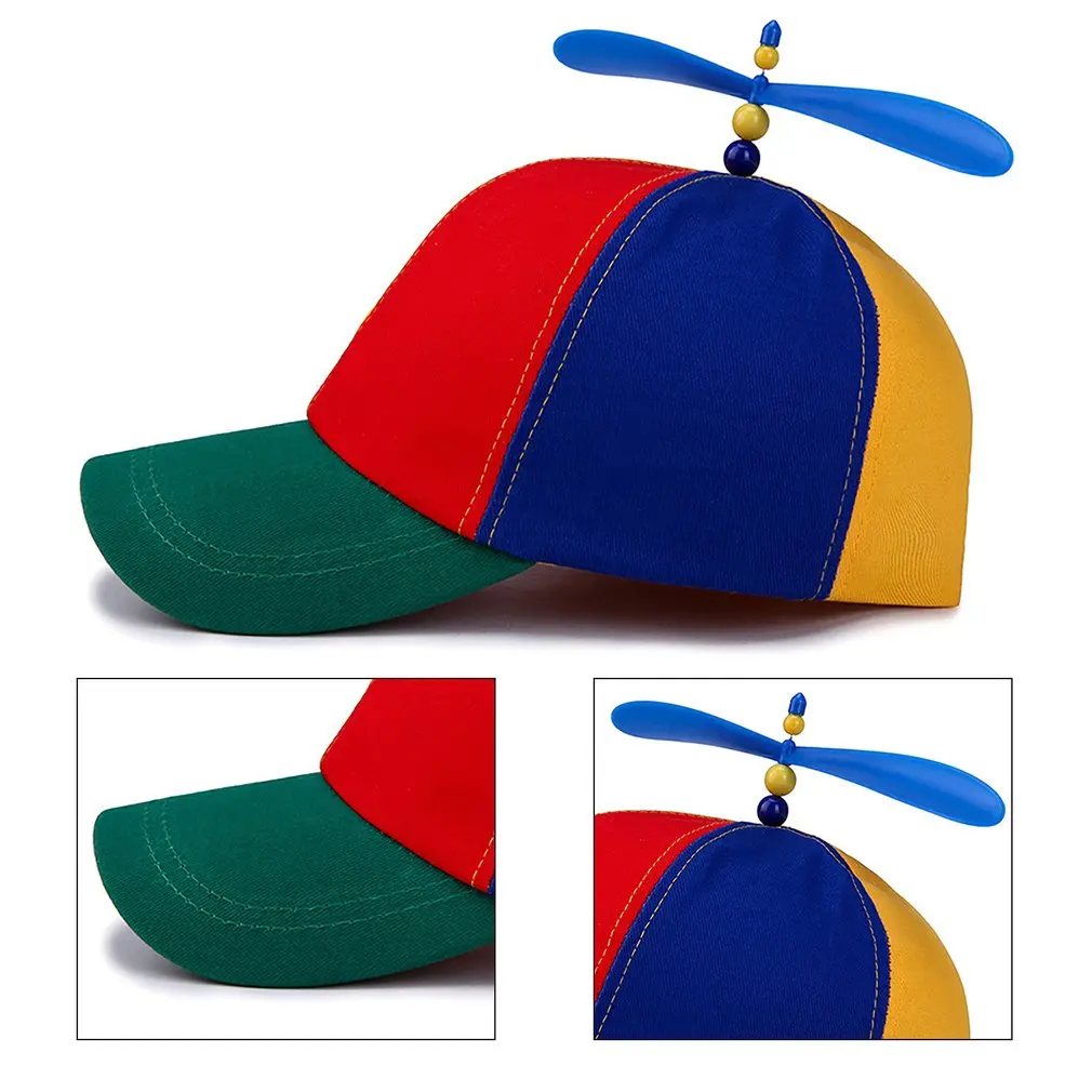 custom baby accessories Fashion Colorful Bamboo Dragonfly Patchwork baseball cap Adult Helicopter Propeller funny Adventure dad hat Snapback hat child safety seat