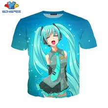 Хацунэ Мику футболка для мужчин женщин певица Толстовка 3D принт аниме девушка короткий рукав повседневное хип хоп улица О образным вырезом Пуловер C091