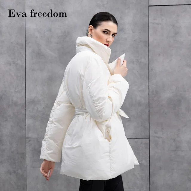Goede Fashion brand pak kraag dikke warm donsjack vrouwelijke nieuwe aankomst was dunne dikker warm 90% eendendons jas met riem F454