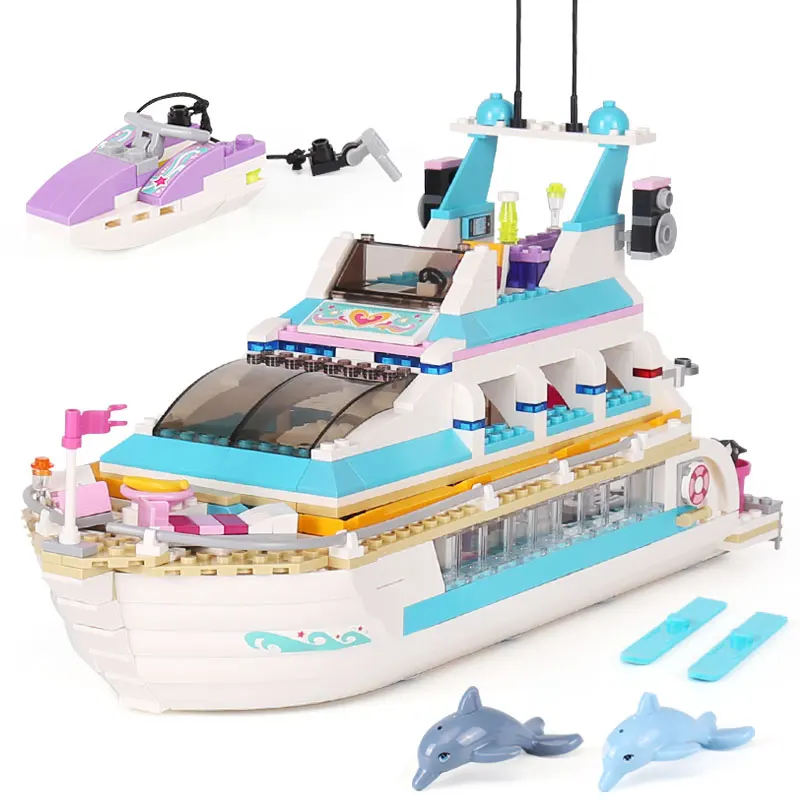 

Friends set Girl Series Toys Dolphin Cruiser Competible Legoingly 41015 Model Building Blocks Bricks Educational Kids Toys Gifts