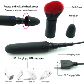 Rechargeable 10 Speed Vibration Vibrator Massage Stick Magic Wand Make Up Brush Female Intimate Adult Toys for Couple 6