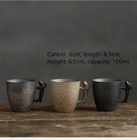 Ceramic Porcelain Coffee Mug Tea Mug Coffeeware Teaware Kung Fu Tea Set Cup Stoneware Japanese Retro Creative with Handle Teacup 6