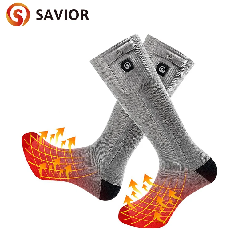 Calcetines el/éctricos con calefacci/ón bater/ía recargable Calentadores de pies de invierno Los calcetines t/érmicos de algod/ón mantienen el antepi/é y los dedos calientes para acampar al aire libre Send