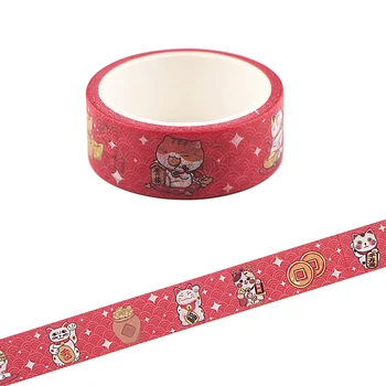 

Ransitute R1194 High Quality Lucky Cat Diary Tape Washi Tapes Scrapbooking DIY Decorative Creative Kawaii Tapes