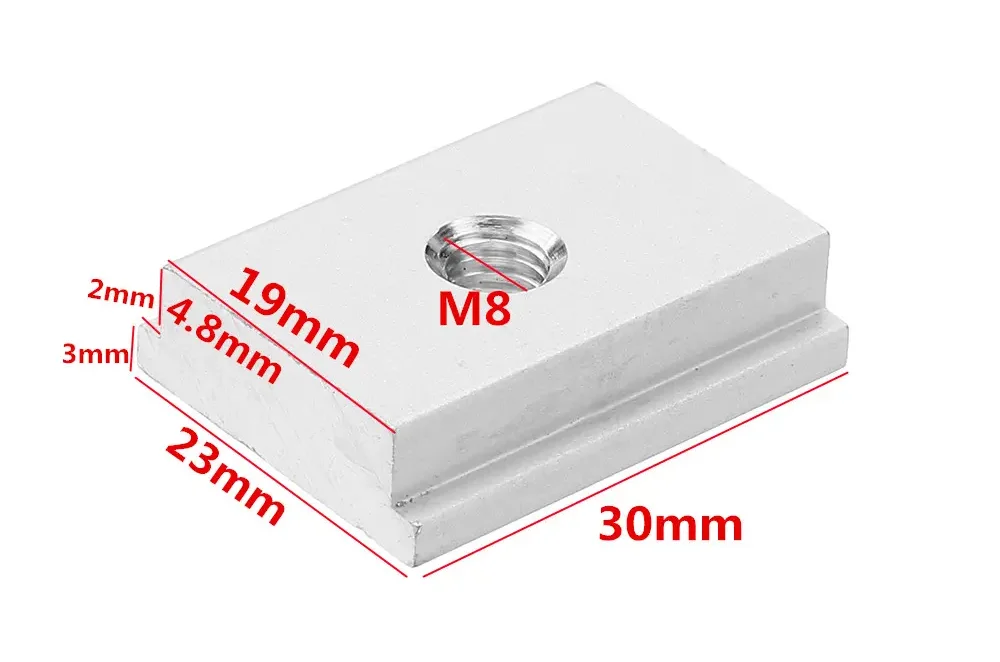 Machifit 10pcs M8 T-Track Sliding Nut T Slot Nut For Woodworking Tool Slot Fastener