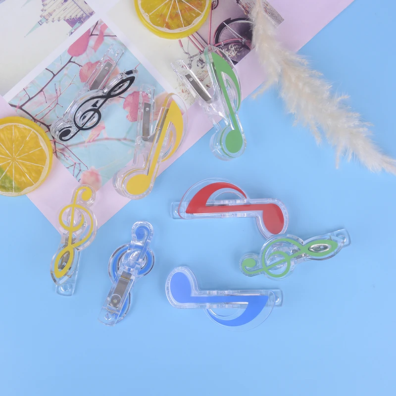 

1pc Music Note Clip Kawaii Stationery Book Page Clip plastic Creative Music Clip