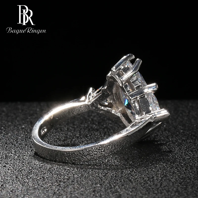 Bague Ringen трендовые серебряные 925 ювелирные изделия в форме оливы кольцо с камнями для женщин Роскошные свадебные аксессуары размер 6, 7,8, 9,10