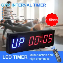 New LED Interval Timer Clock Digital Countdown Clock Stopwatch with Remote for Fitness LED Interval Timer Clock Stopwatch Black