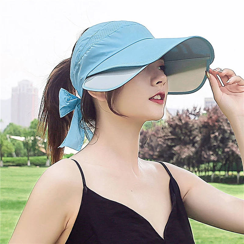 Sombreros de Sol mujer, visera con protección UV, gorra de béisbol de sin Topless, para playa, ciclismo, pesca, parasol, gorras con elástico|Sombreros de sol para mujer| - AliExpress