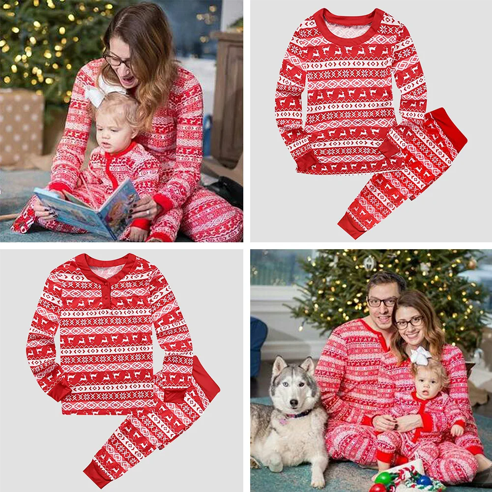 

Christmas Family Matching Pajamas Sets Father Mother Kid & Baby Sleepwear Christmas Pyjamas Family Homewear Clothes Outfits Look