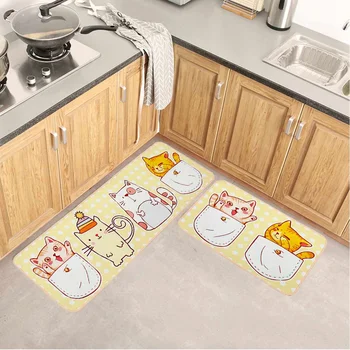 

Kitchen Mat Cheaper Anti-slip Modern Area Rugs Living Room Balcony Bathroom Printed Carpet Doormat Hallway Cat Bath Mat