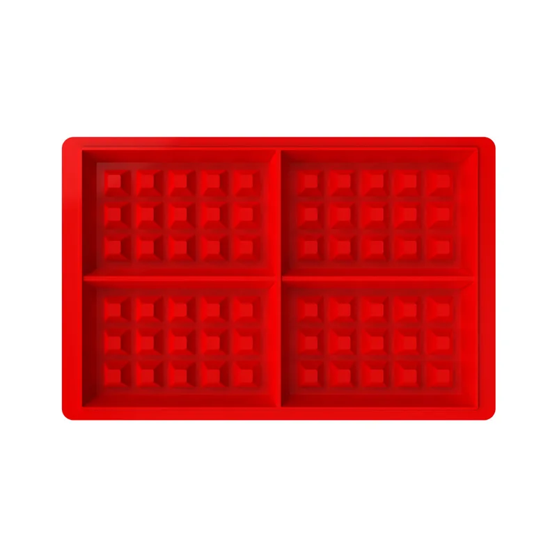 1Pc Square Silicone Cake Molds Baking Tools 4-cavity Waffle Mold Food Grade Single size 14 x 9cm baking mould