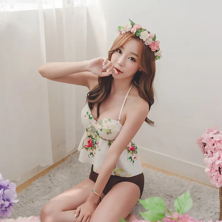 

2018 New Style Two-piece Swimsuits Women's Two-Piece Set Korean-style Underwire Small Bust Gathering Belly Covering Slimming Spa