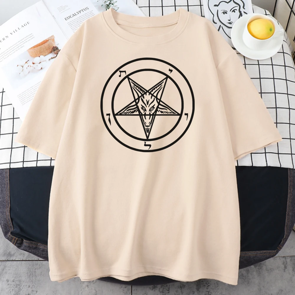 Pentagram Gothic Occult Satan Hot sale Women T Shirt Fashion Oversize T-Shirt Simplicity Brand T-Shirts New Summer 2022 Men Tops