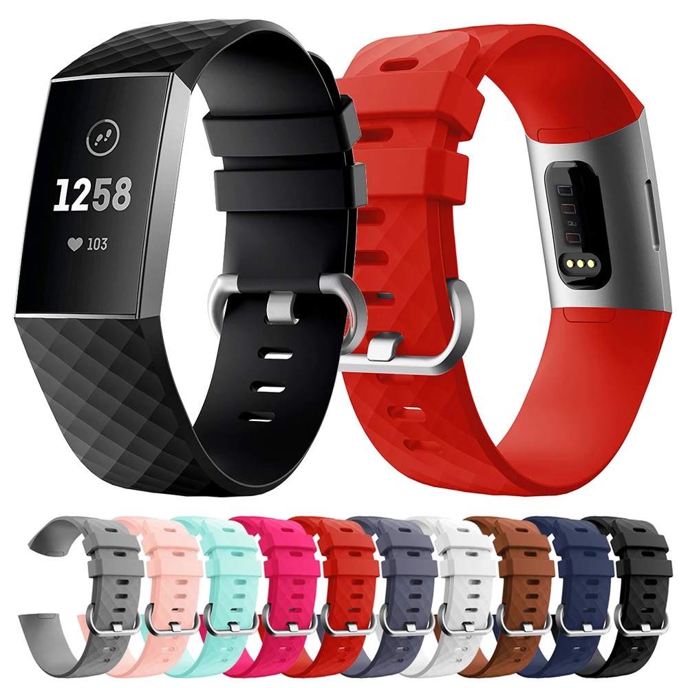 Silicone Wrist Strap For Fitbit Charge 3 Smart Bracelet Accessories For