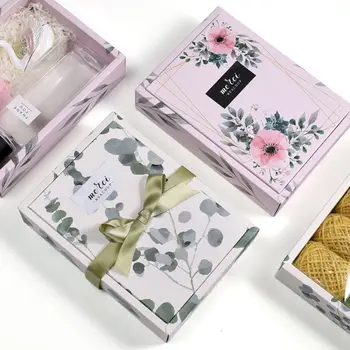 

Flower Candy Packaging Box Creative Gift Box Cake Cookie Christmas Wedding Nougat Packaging Boxes 10PCS