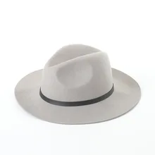 01908-hh8078 Классическая Зимняя шерстяная одежда формальные ремень фетровые шляпы для мужчин и женщин для отдыха Панама джазовая, шляпа