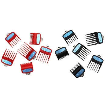 

12PCS Limit Comb Guide Cutting Guard Attachment Kit for WAHL Hair Clipper for Barbers-Red & Black