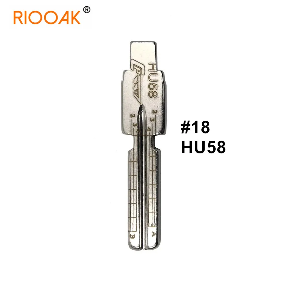 

5pcs HU58 #18 Lishi 2 In 1 Key Blade Uncut Metal Shearing Teeth Blank Engraved Line Blade for Old BMW