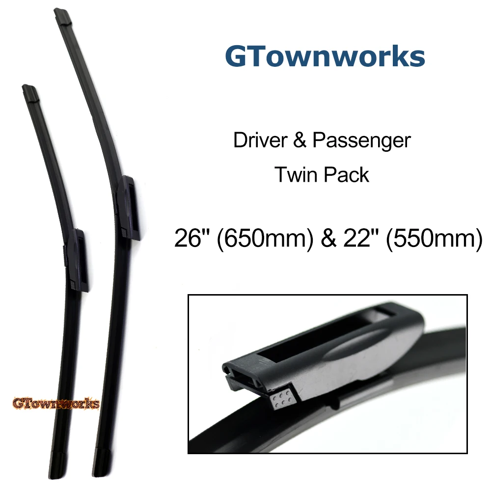 

Windshield Wiper Blades For Renault Scenic 2 II 2005 2006 2007 2008 2009 Bayonet Type Arm Rubber Wiper 22'' 26''