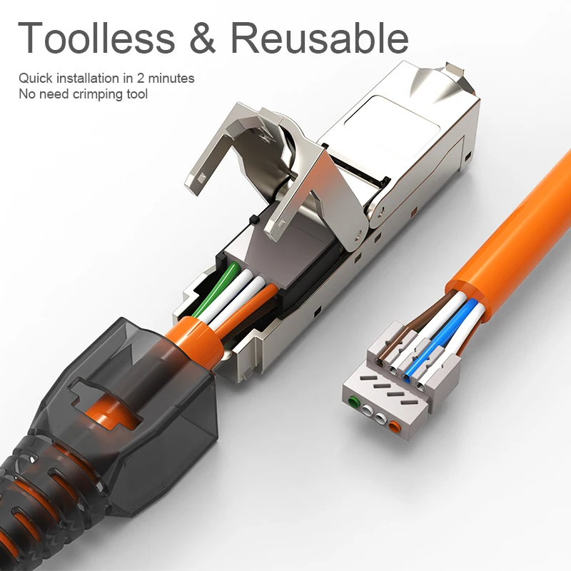 Lan Cabo Extensão Conector Rede Extensor Adaptador de Junção Caixa de Conexão Rj45 Cat5e Cat6a Cat7 - Imagem 2